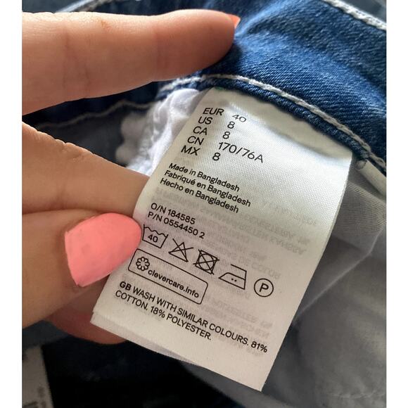 H&M Skinny High Jeans Light Wash Denim size 8 - Picture 8 of 8